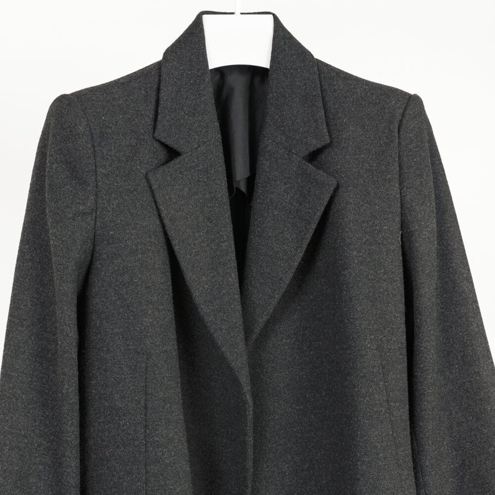 Toteme Bonce Dark Grey Melange Wool-Blend Open Blazer - Picture 4 of 11